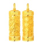 999 Pure Gold Samantabhadra Guardian Pendant - Dragon & Snake Zodiac Birth Buddha
